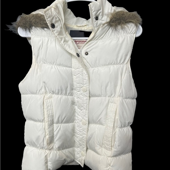ARIZONA The Original Jean Women White Puffer Vests Size large - Picture 6 of 12